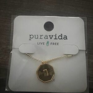 Pura Vida Gold Octagon Pendant Necklace - Shiny Gold